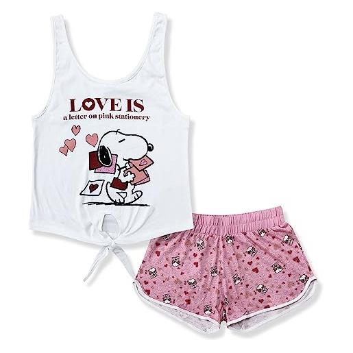 Peanuts snoopy donna pigiama corto (rosa, s)