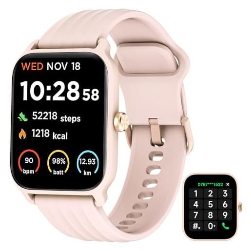 Baolubao smartwatch donna, orologio chiamate bluetooth con notifiche messaggi, intelligente fitness con alexa/cardiofrequenzimetro/sonno/spo2, activity tracker 1.8 per ios android