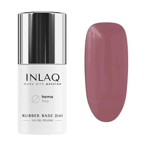 INLAQ® 2in1 rubber base gel uv hema free blush 6 ml - smalto gel fino al 95% di opacità base gel per smalto uv - hardgel per unghie base gel