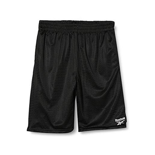 Reebok pantaloni corti big poly dbl mesh, da bambina, bambina, pantalone corto, s82814rb, nero, m