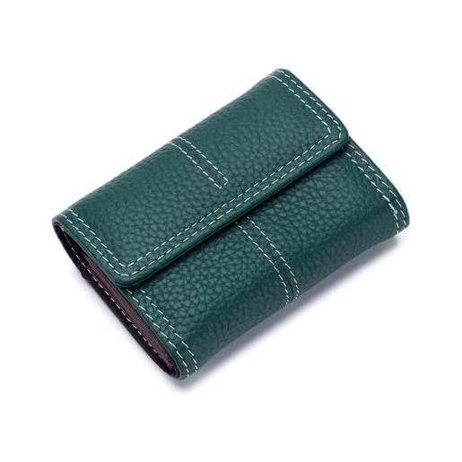 Jimiruigro portafoglio di carta di modo delle donne del cuoio genuino della borsa della moneta piccola, verde-034. , taglia unica, classico