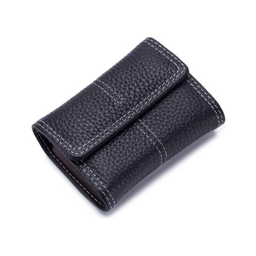 Jimiruigro portafoglio di carta di modo delle donne del cuoio genuino della borsa della moneta piccola, nero-034, taglia unica, classico