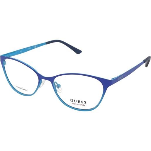 Guess gu3010 092 | occhiali da vista graduati | prova online | metallo | cat eye | blu | adrialenti