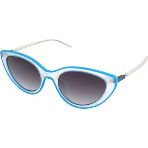 Guess gu3061 92b | occhiali da sole graduati o non graduati | prova online | plastica | cat eye | trasparente, blu | adrialenti