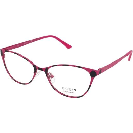 Guess gu3010 074 | occhiali da vista graduati | prova online | metallo | cat eye | havana, rosa | adrialenti