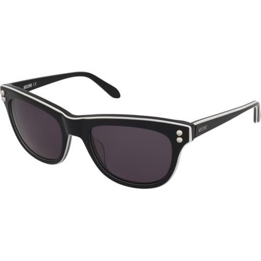 Moschino mo72201sa 01sa | occhiali da sole graduati o non graduati | plastica | quadrati | nero, bianco | adrialenti
