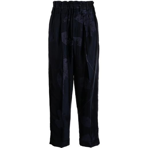 Bed J.W. Ford pantaloni crop con effetto jacquard - blu
