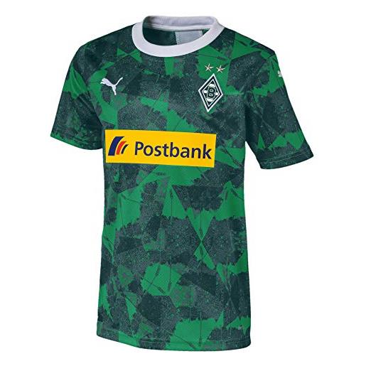 PUMA bmg third shirt replica jr with sponsor, maglia calcio unisex bambini, amazon green/black, 140