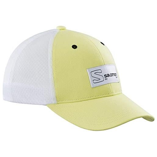 Salomon trucker curved cap, unisex trucker cap, perfetto per escursionismo, touring e backpacking, sunny lime, small/large