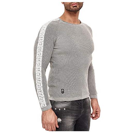 Redbridge maglione lavorato a maglia da uomo design ornaments grigio xxl