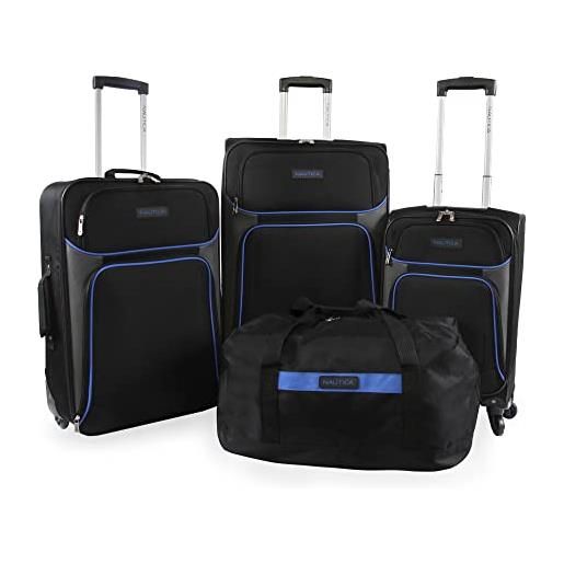 NAUTICA seascape collection - set di 4 valigie softside, nero/blu, seascape collection - set di 4 valigie softside