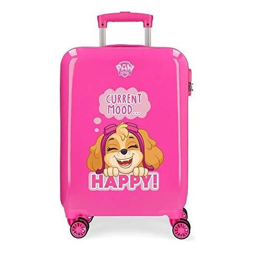 La Patrulla Canina playful trolley cabina rosa 38x55x20 cms rigida abs chiusura a combinazione numerica 34l 2,6kgs 4 doppie ruote bagaglio a mano