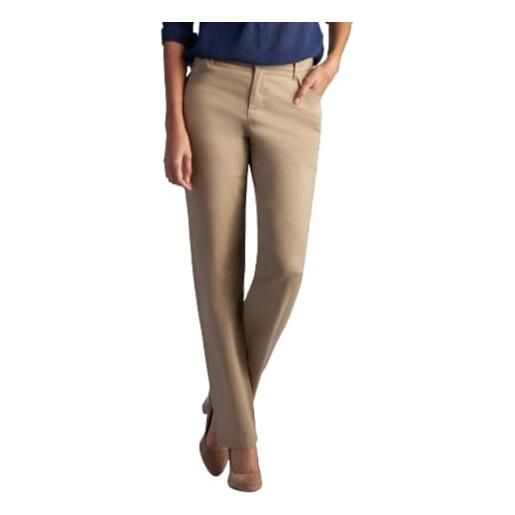 Lee women's relaxed fit all day straight leg pant, flax, 10 long