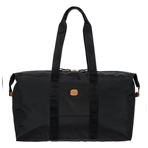 Bric's borsone x-collection pieghevole 2in1 in nylon, borsa da viaggio leggera e robusta, trousse o mini bag, tracolla removibile, dimensioni 55x32x20 cm, black