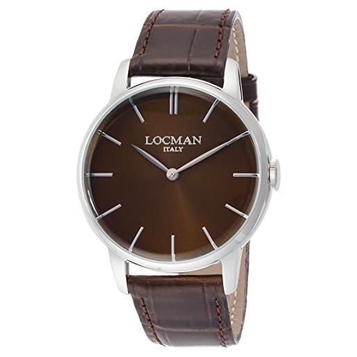 Locman 1960 / orologio uomo / quadrante marrone / cassa acciaio / cinturino pelle marrone