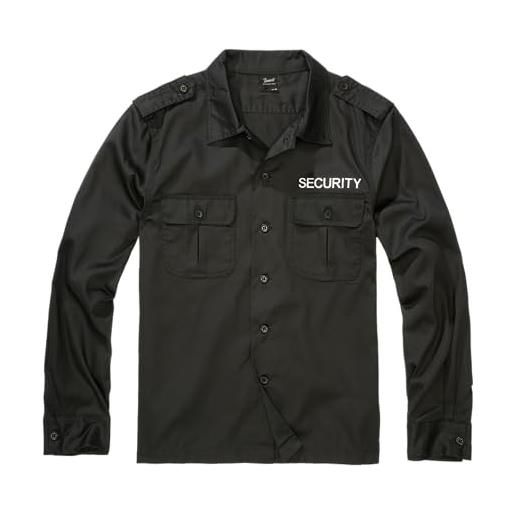 Brandit security us-maglietta lunghe camicia elegante, nero-manica lunga, l uomo