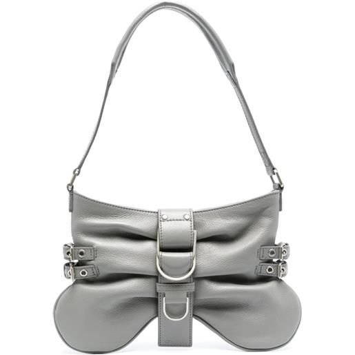 Blumarine borsa a spalla butterfly - grigio