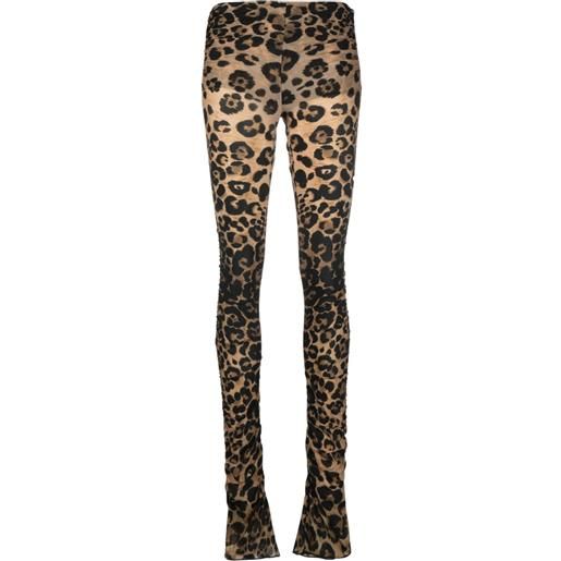 Blumarine leggings leopardati - marrone