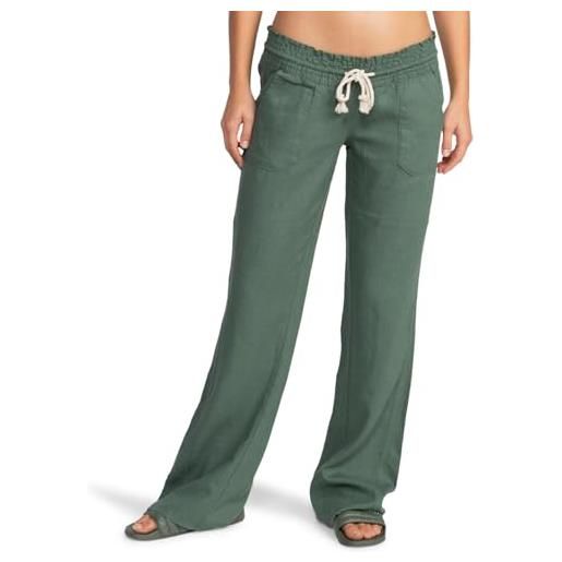 Roxy oceanside pant set di pantaloni, verde (duck green), m donna