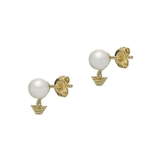 Emporio Armani orecchini da donna, orecchini con perle bianche, oro (gold)