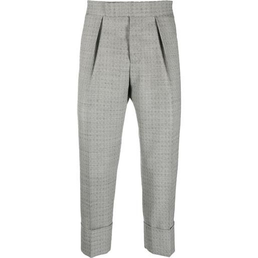 SAPIO pantaloni sartoriali crop con stampa grafica - grigio