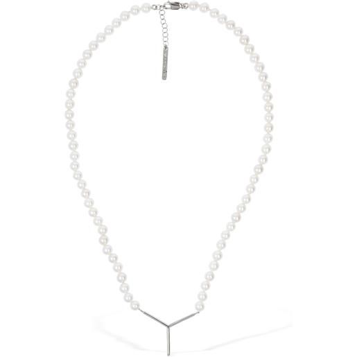 Y/PROJECT collana mini y con perle d'imitazione