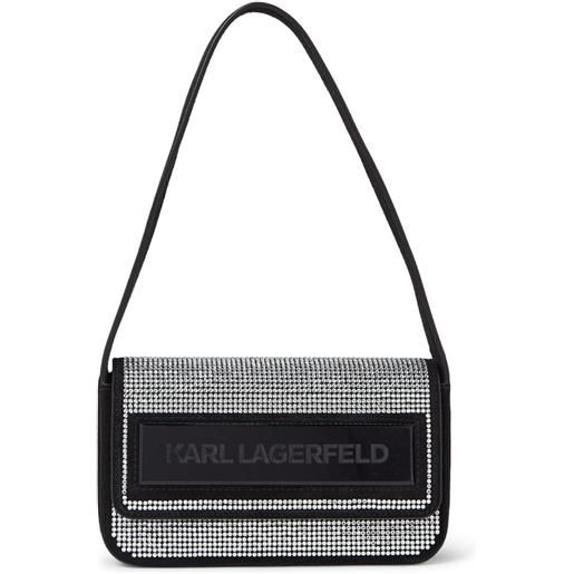 Karl Lagerfeld borsa a spalla ikon k con decorazione - nero