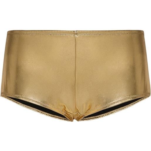 Dolce & Gabbana slip bikini con effetto metallizzato - oro