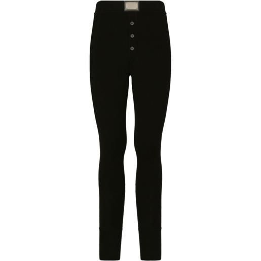 Dolce & Gabbana pantaloni con placca logo - nero