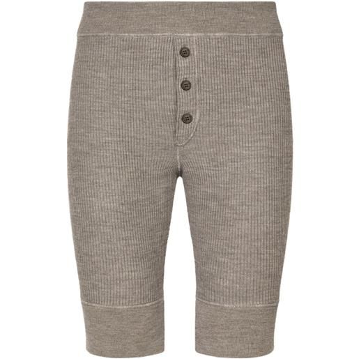Dolce & Gabbana shorts a coste con vita elasticizzata - grigio