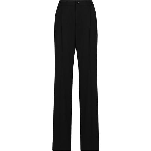 Dolce & Gabbana pantaloni a vita alta con pieghe - nero