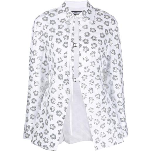 Jacquemus camicia la chemise lavoir con decorazione - bianco