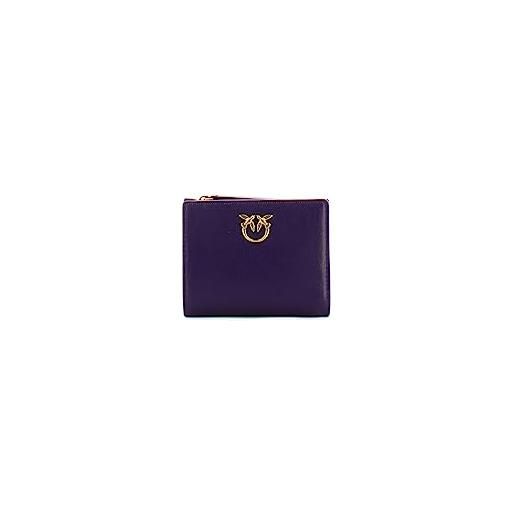 Pinko wallet mini vitello morbido, accessori da viaggio-portafogli donna, v62q_verde abete-antique gold, u