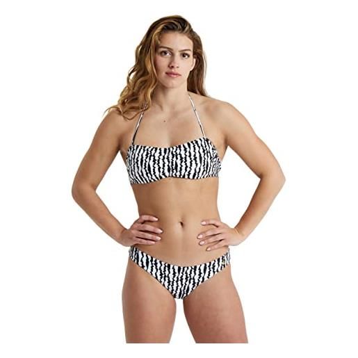 Arena allover bikini donna a fascia, costume da bagno con tessuto stretch ad asciugatura rapida, costume da donna con coppe removibili e top con laccetti