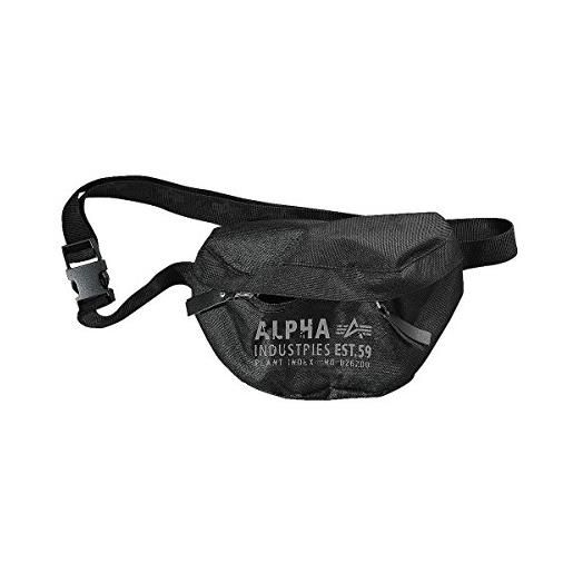 Alpha industries cargo oxford waist bag borsa a tracolla elegante per gli uomini black