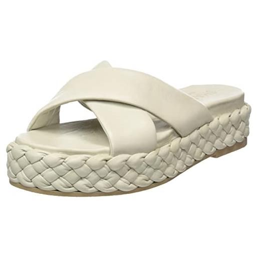 Shabbies Amsterdam shs1365-pantofole in morbida nappa, sandali piatti donna, bianco, 39 eu