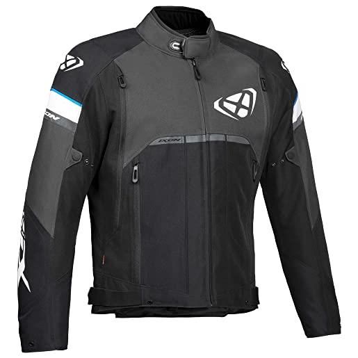 Ixon, giacca moto allroad black anthracite blue, xxxl
