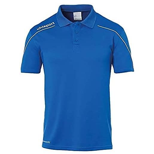 Uhlsport stream 22 polo shirt, uomo, blu (azure blue)/bianco, xxl