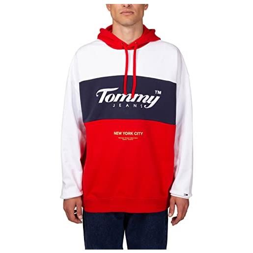 Tommy Jeans - felpa uomo relaxed colorblock - taglia m