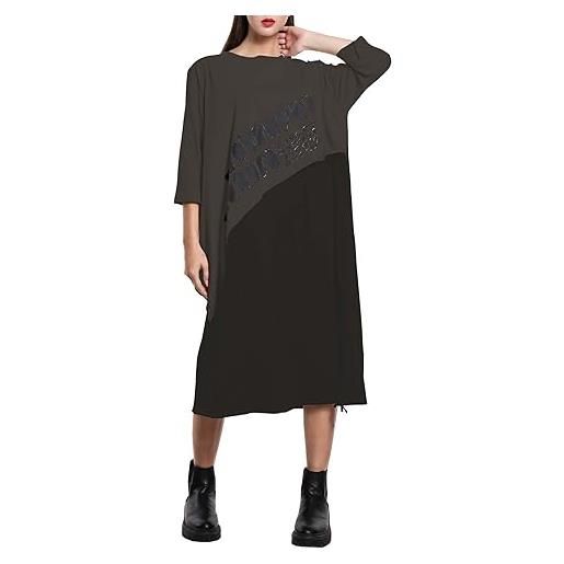 Laphilo vestito lungo donna casual oversize cotone (cod. 2940) (unica, 2968 nero)