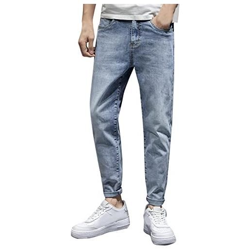 Fulidngzg jeans estivi uomo leggeri, regular fitness lungo jeans da lavoro jeans leggeri slim fit casual jeans skinny eleganti jeans elasticizzati