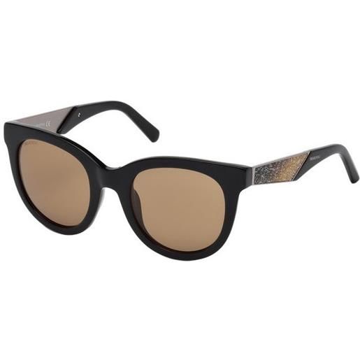 Swarovski sk0126 01e | occhiali da sole graduati o non graduati | prova online | plastica | tondi | nero | adrialenti