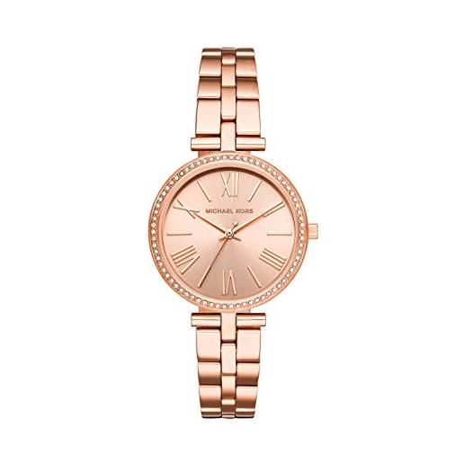 Michael Kors orologio al quarzo analogico maci con cinturino in acciaio inossidabile color oro rosa per donna mk3904