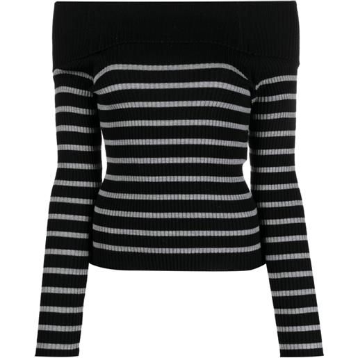 Semicouture maglione a righe - nero