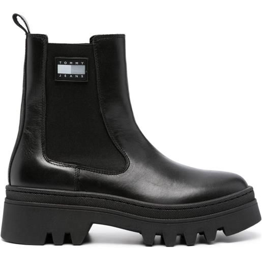 Tommy Hilfiger Tj Nappa Stivali Beatles In Pelle Nero - Acquista A Prezzi  Outlet!