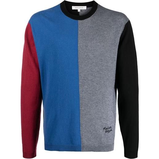 Maison Kitsuné maglione con design color-block - blu