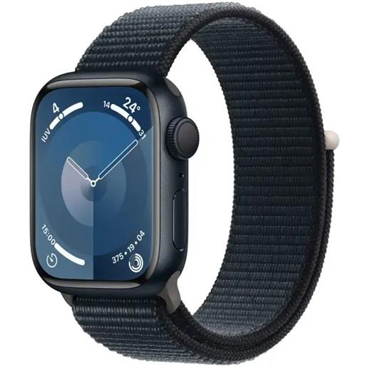 Apple watch series 9 gps cassa 41mm in alluminio mezzanotte con cinturino sport loop