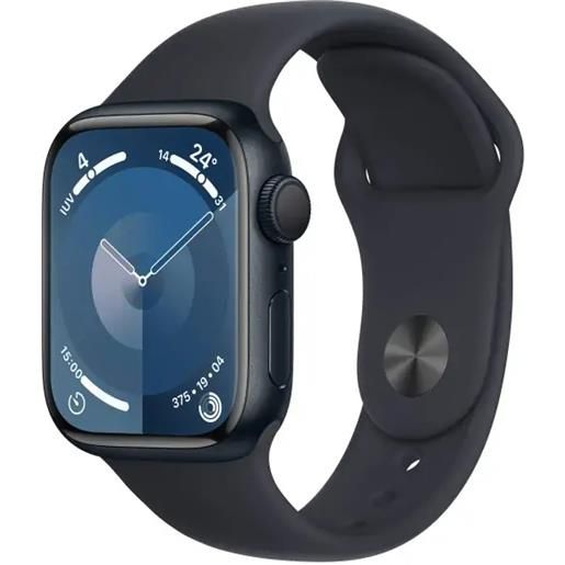 Apple watch series 9 gps cassa 41mm in alluminio mezzanotte con cinturino sport - m/l
