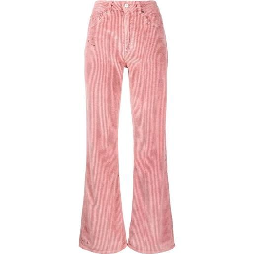 OUR LEGACY pantaloni svasati a coste - rosa