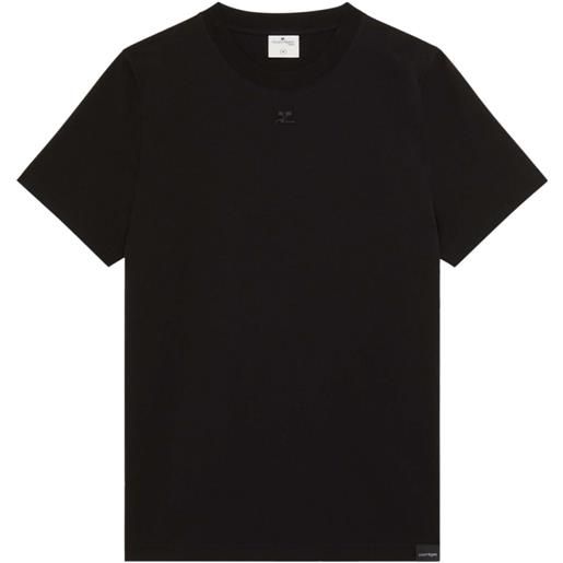 Courrèges logo-patch cotton t-shirt - nero
